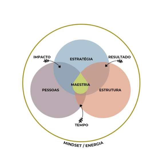 Gráfico com os pilares do Ciclo da Alta Performance (pessoas, estratégia, estrutura e mindset)
